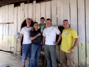 Régis, Marc, Alain et Cédric acec Cristian.